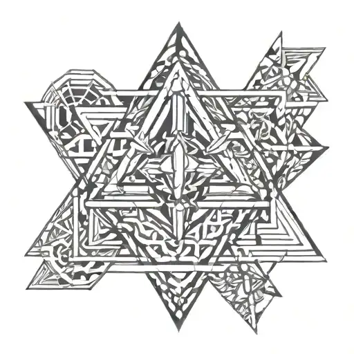 holy trinity christian geometric  tattoo design idea