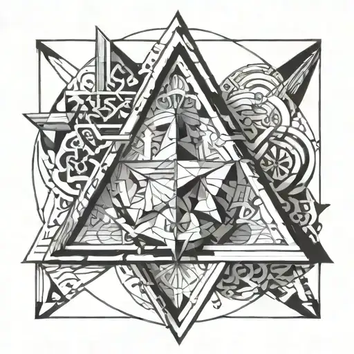 holy trinity geometric  tattoo design idea