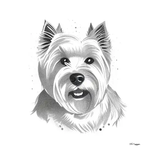 happy Westie dog  tattoo design idea