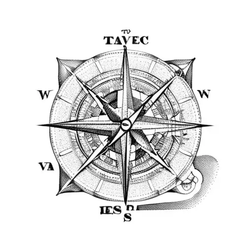 A detailed map of the client's favorite travel destination with a vintage compass in the center tattoo design idea