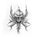 h. r gigger facehugger tattoo design idea