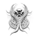 h. r gigger facehugger tattoo design idea
