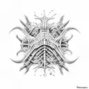 h. r gigger facehugger tattoo design idea