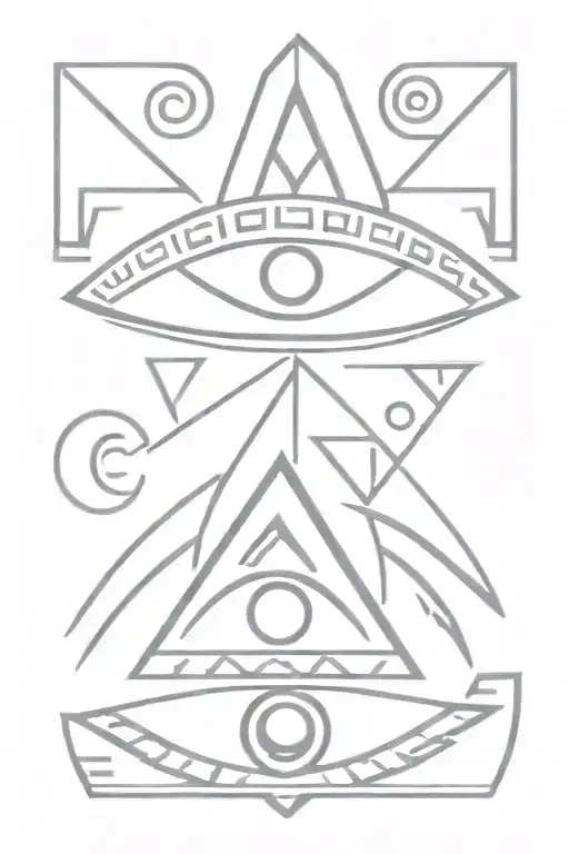 Aztec eyes tribal band abstract tattoo design idea