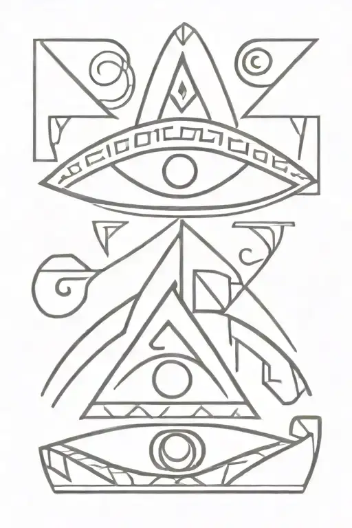 Aztec eyes tribal band abstract tattoo design idea