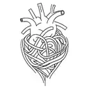 heart halfway through portal tattoo design idea