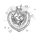 heart halfway through portal tattoo design idea