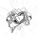 heart halfway through portal tattoo design idea
