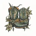 cowboy boots coding tattoo design idea