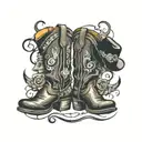 cowboy boots coding tattoo design idea