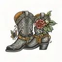 cowboy boots coding tattoo design idea