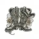 cowboy boots coding tattoo design idea