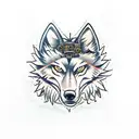 steampunk wolf tattoo design idea