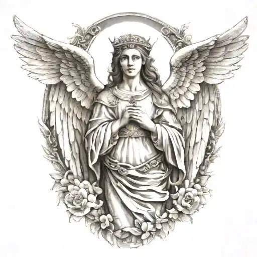 st. Raphael angel tattoo design idea