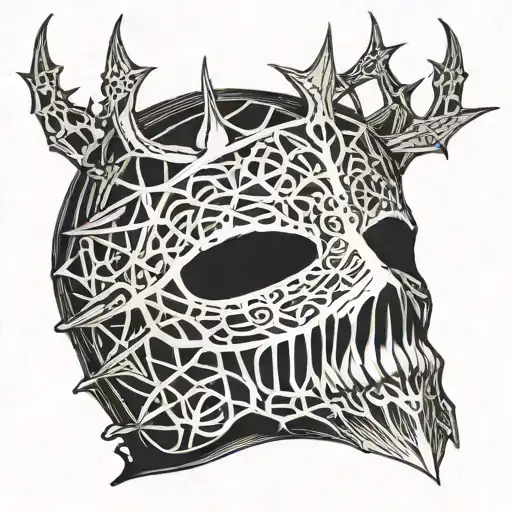  joey jordison crown of thorns mask from all hope is gone album tattoo design idea