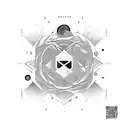 minimalistic art that symbolizes friendship, kinship of souls, brotherhood, loyalty within the entire universe and time tattoo design idea