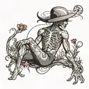 stick figure looking at the world tattoo design idea