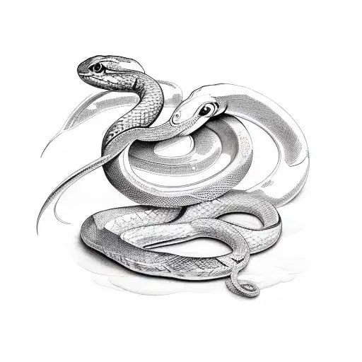 Sketch "Snake And Dove" Tattoo Idea - BlackInk AI