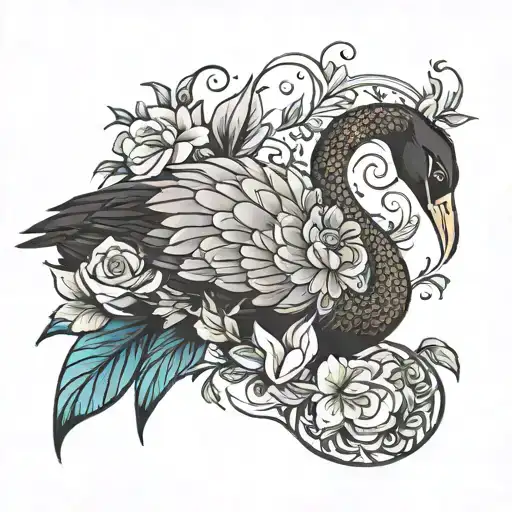 black swan tattoo design idea