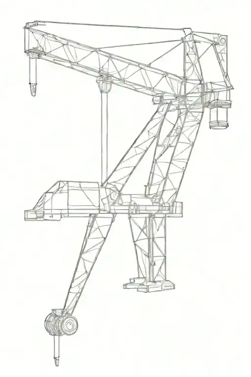 Construction crane tattoo design idea