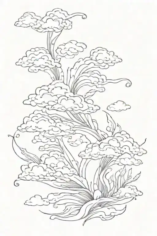 wispy clouds tattoo design idea