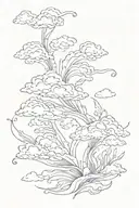 wispy clouds tattoo design idea