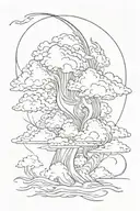 wispy clouds tattoo design idea