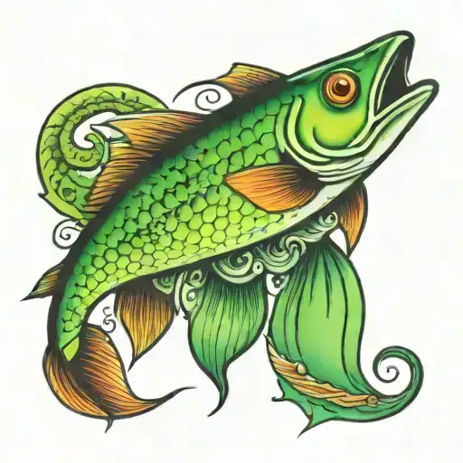 green fishing lure tribute tattoo tattoo design idea