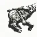 man hand and skeleton reaching for real human heart tattoo design idea