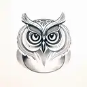 realistic owl sitting on skull with snake tattoo design idea