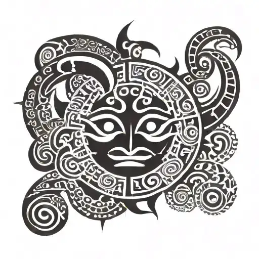 Maori sun that contains or even composes a cobra tattoo design idea