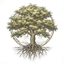 willow oak tree with roots encircling the earth  tattoo design idea