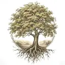 willow oak tree with roots encircling the earth  tattoo design idea