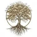 willow oak tree with roots encircling the earth  tattoo design idea