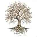 willow oak tree with roots encircling the earth  tattoo design idea
