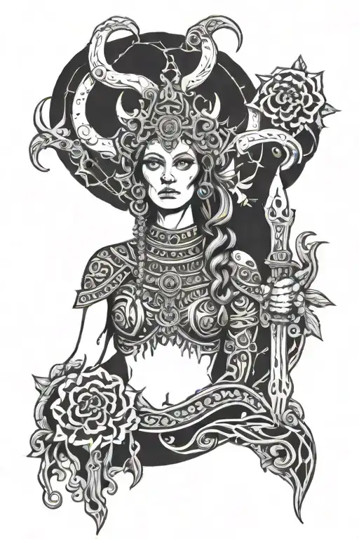 hel nordic godess of death tattoo design idea