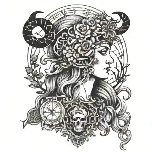 hel nordic godess of death tattoo design idea
