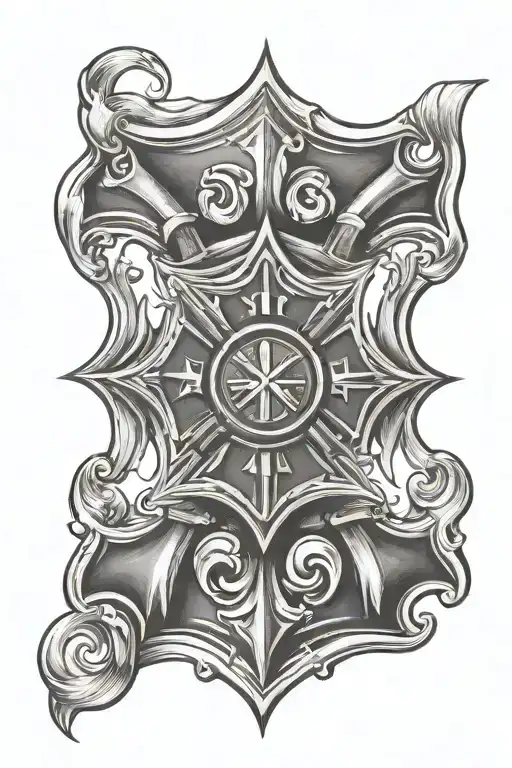 firefighter Maltese cross tattoo design idea
