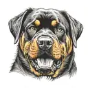 angry Rottweiler head tattoo design idea