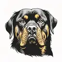 angry Rottweiler head tattoo design idea
