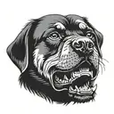 angry Rottweiler head tattoo design idea