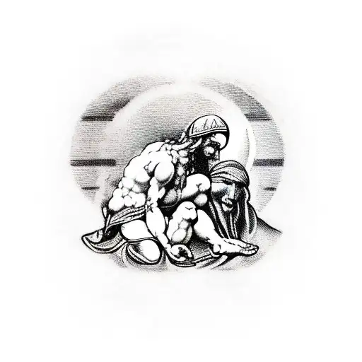 michelangelo's pietá searching vinyls tattoo design idea