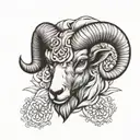 ram head tattoo design idea