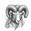 ram head tattoo design idea