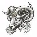 ram head tattoo design idea