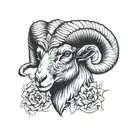 ram head tattoo design idea