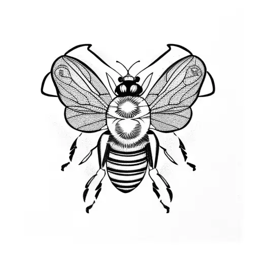 queen bee black white  tattoo design idea