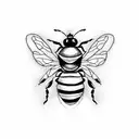 queen bee black white  tattoo design idea