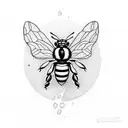 queen bee black white  tattoo design idea