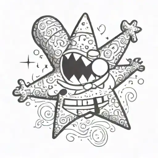 patrick star from spongebob squarepants tattoo design idea